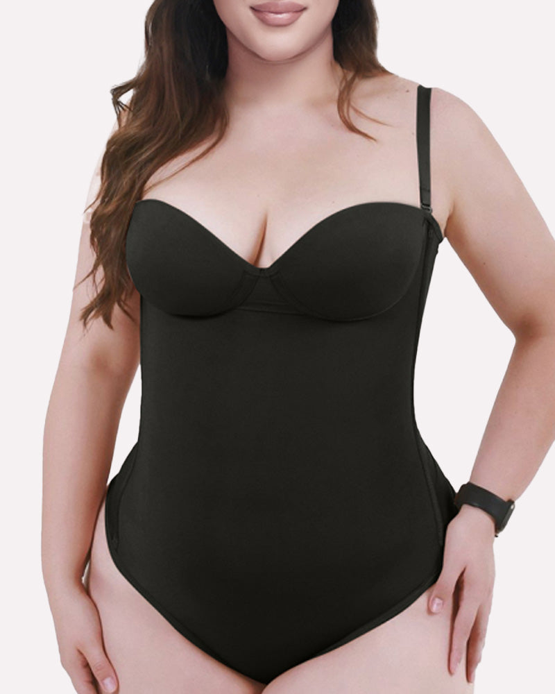 Back Lace-up Bodysuit Thong Seamless Shapewear