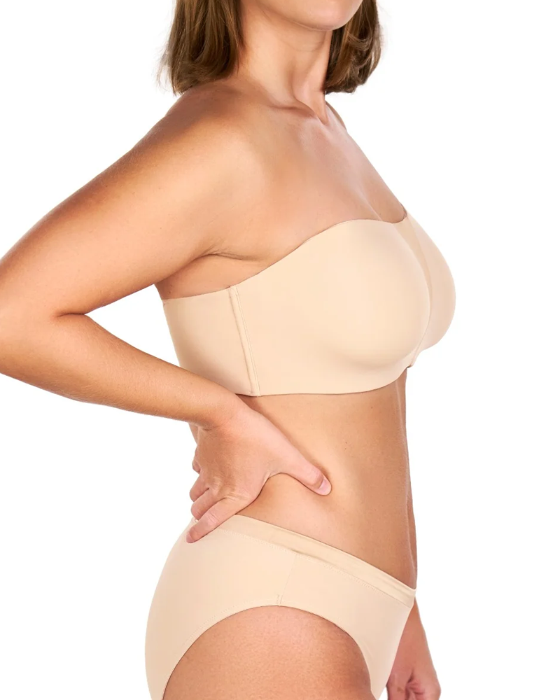 Women's Unlined Seamless Comfort Non-slip Underwire Plus Size Bandeau Strapless Bra