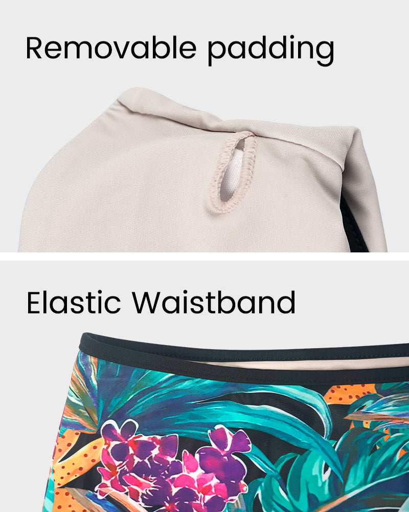 Stylish High Waist Floral Print Bikini Set