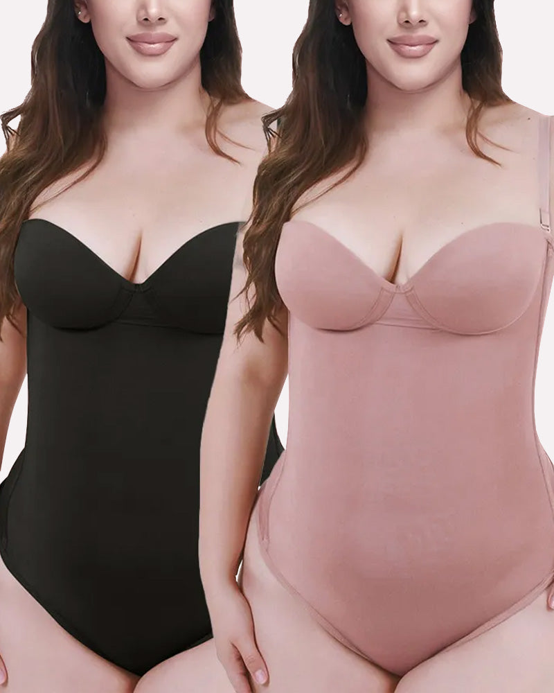 Back Lace-up Bodysuit Thong Seamless Shapewear