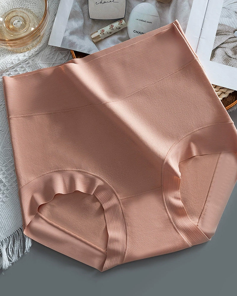 5-Pack Pure Cotton High Waist Seamless Antibacterial Breathable Crotch Briefs