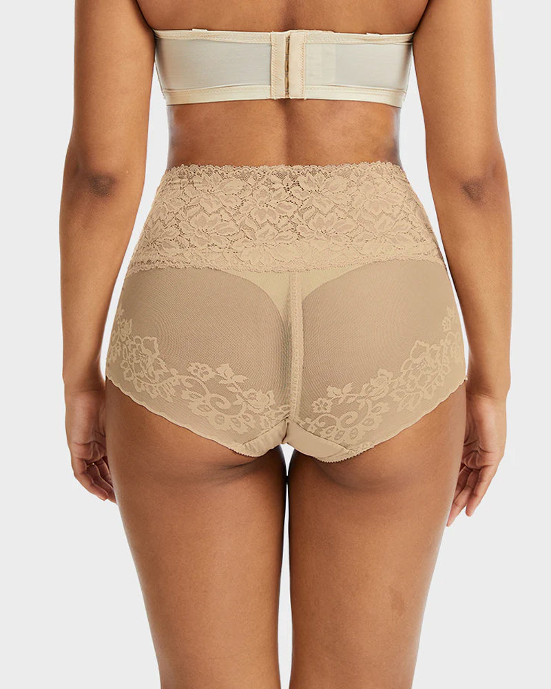 3-Pack High-Waist Lace V-Shaped Breathable Tummy-Control Panties