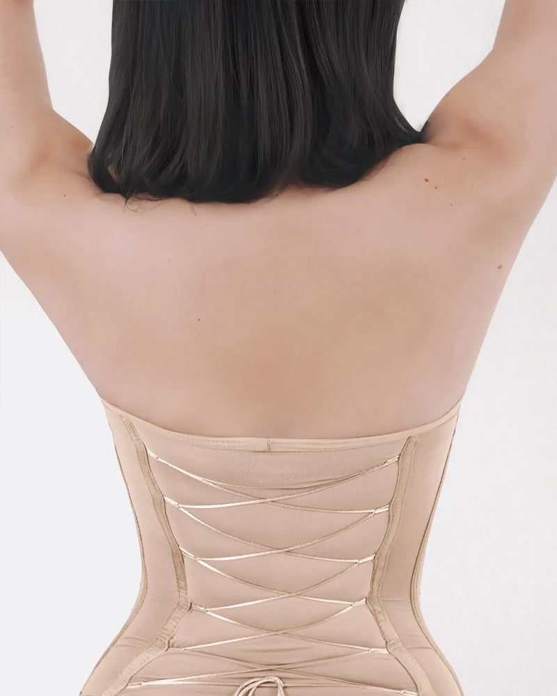 Back Lace-up Bodysuit Thong Seamless Shapewear