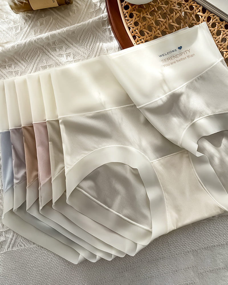Women's High Waist Ice Silk Pure Cotton Antibacterial Crotch Seamless Underwear