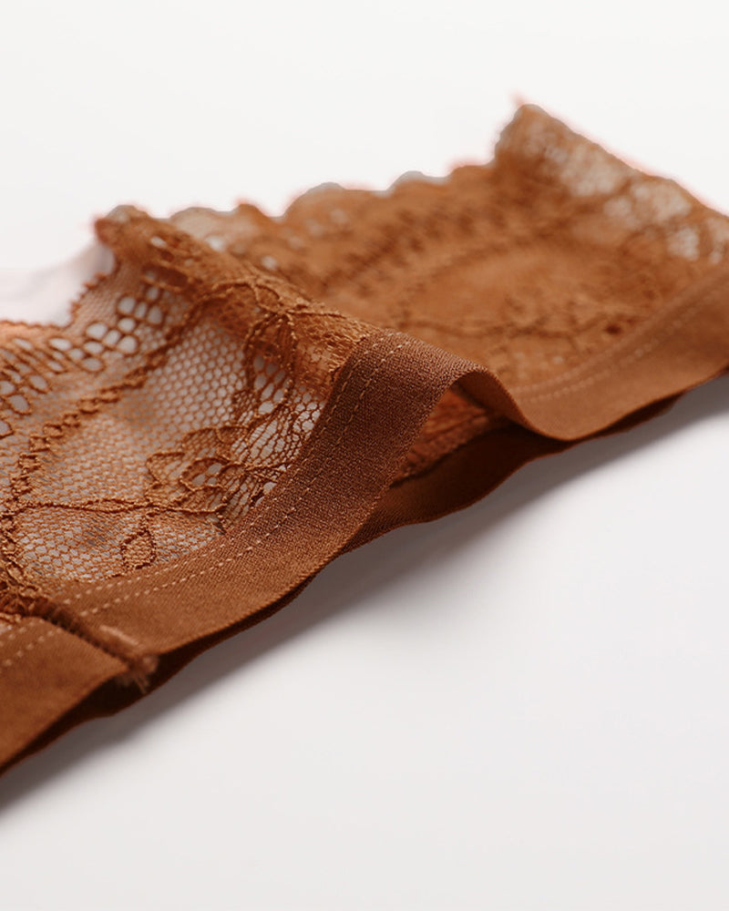 Sexy Lace Colorblock Seamless Thong