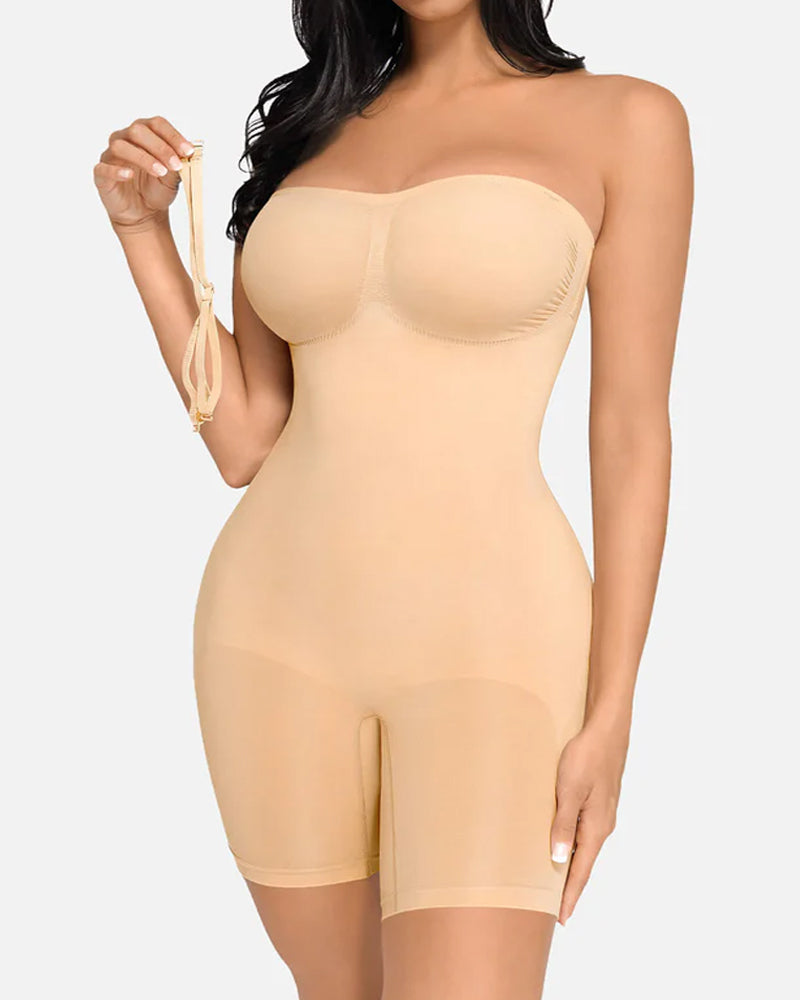 Women's Seamless Tummy Control Body Shaper with Removable Straps