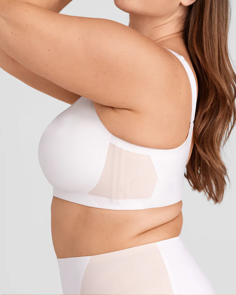 Women's V-Neck Mesh Gathered Seamless Comfortable Cross Bra