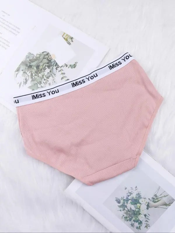 Floralshe®Women's Letter Tape Ribbed Seamless Knicker